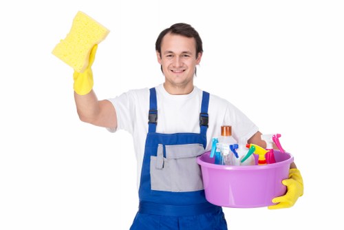 Professional carpet cleaner preparing a service appointment