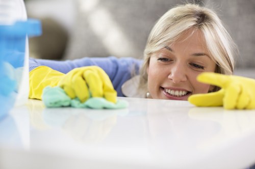 Cleaner carpet surface in a busy room