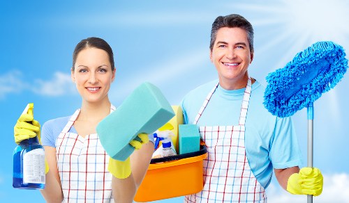 Professional carpet cleaning equipment prepared safely in a property